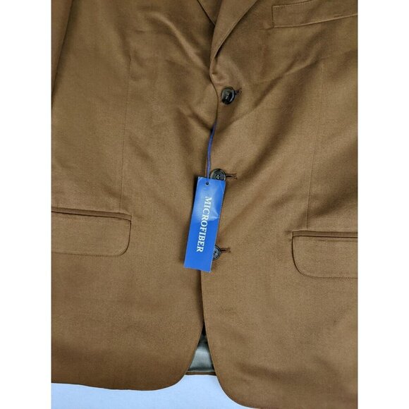 Hunt Valley Men's Blazer Size 39R Tan Brown Microfiber Faux Suede Vintage - Picture 4 of 12